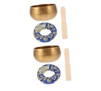 2 juegos de cuencos de sonido budista hechos a mano Anillos Cuenco de golpeteo manual Cuenco de canto tibetano Cuenco de golpe Cuenco calmante Cuenco de sonido de yoga Cuenco de canto de chakra El