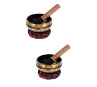2 juegos de cuencos tibetanos, cuenco con sonido de Buda, cuenco para cantar, mazo, cojín de brocado de seda, almohada, cuenco para cantar, mazo, golpeador, cuenco con sonido, mazo, cuenco con soni