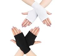 2 Juegos De Guantes Sin Dedos Con Protector Solar, Guantes Sin Dedos, Guantes Cortos Elásticos De Medio Dedo, Adecuados Para Protegerse Del Sol Al Salir, Unisex