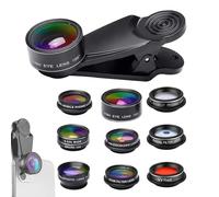 2 juegos de kit de lentes para smartphone - Kit de lentes para teléfono | Objetivo de gran angular 198° 20x y 15x Macro, objetivo móvil 0,63x, gran angular 0,36x, teleobjetivo, kit objetivo