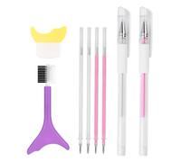 2 Juegos De Lápices Para Dibujar Cejas, Equipados Con 1 Ayuda Para El Maquillaje De Mango Corto Y 1 Barrera Para Pestañas Con Peine, Ayuda Para El Delineador De Ojos Y Herramientas De Belleza.