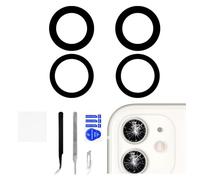 2 juegos de lentes de cámara trasera OEM para iPhone 11 con adhesivo de doble cara de repuesto para iPhone 11, lente de vidrio original de cámara trasera con kit de reparación de herramientas de