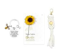 2 Juegos De Llaveros con Borlas para El Día del Maestro, Coles De Girasol Seco, Regalos De Acción De Gracias para Maestros, Regalos Festivos De Acción De Gracias.