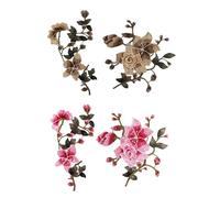 2 Juegos de Parches de Tela de Encaje, Bordado y Apliques de Flores para Ropa