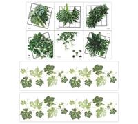 2 Juegos De Pegatinas De Pared De Plantas, Decoraciones De Desarrollo De Viviendas Y Pegatinas De Pared Impermeables, Adecuadas Para Dormitorios, Sala De Estar E Entradas.