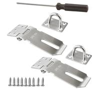 2 juegos de pestillos de 4 Pulgadas puerta con candado de 10 cm con tornillos y destornilladores, Cerradura de puerta con pestillo de acero inoxidable 304.Dispositivo de seguridad para puerta