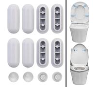 2 juegos de protectores para asientos de inodoro de 12 piezas de plástico para tapa de inodoro, parachoques del asiento del agua, universal, para taquillas, antiruido del asiento del agua