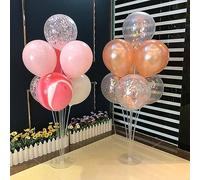 2 Juegos de Soporte para Globos de Mesa, Reutilizable, Transparente, Con Base de Palo