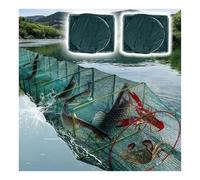 2 Juegos de trampas for camarones y cangrejos de 7,9 a 52,5 pies de Largo, trampas for Peces, Red de Pesca, Captura automáticamente más Peces fácilmente(Long4.1m/13.5Ft)