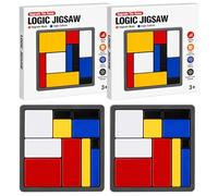 2 juegos de triominos, bloques de rompecabezas Iq de madera, juego de lógica para adultos, piedras triangulares, estrategia para el hogar, viajes, regalo