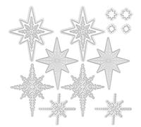 2 juegos de troqueles navideños de 5x3 pulgadas, troquel de metal con forma de copo de nieve con luz de estrella para niños, acero al carbono, álbum de recortes, tarjetas de papel, fabricación de sob