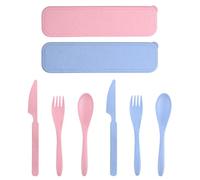 2 Juegos De Vajilla, Vajilla Sencilla Y Lisa, Juego De Vajilla Reutilizable, Práctica Vajilla De Viaje, Adecuada Para Oficina, Escuela Y Camping