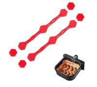 2 Juegos Hebilla Silicona Magnética para Freidora de Aire, Imanes de Silicona para Papel Pergamino, Accesorios para Freidoras Fijación Fuerte de Papel de Horno (Rojo)