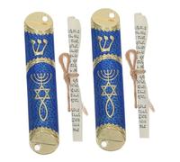 2 Juegos Mezuzá Metálicas Elegantes con Pergamino Kosher para Puerta Bendición Tradicional Judía Decoración Artística para Hogar y Regalo Simbólico para Ocasiones Especiales