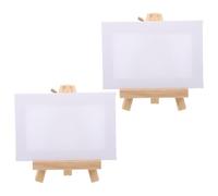 2 Juegos Mini Caballete de Madera, Portátil y Seguro | Diseño Simple Blanco, para Letreros y Proyectos Creativos, Uso en Galería y Taller