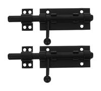 2 Juegos Pestillo Deslizante de Acero Inoxidable Negro | Incluye Tornillos de Montaje y Tapa Antipolvo, 16x4,2x2,2cm, para Puertas de Madera y Garajes
