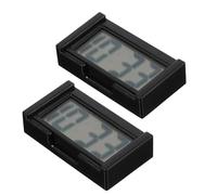 2 Juegos Reloj Digital para Automóvil Mini, Plástico Negro | Instalación Sencilla Fuerte Adhesión, Lectura Rápida al Instante, para Salpicadero y Superficies Planas