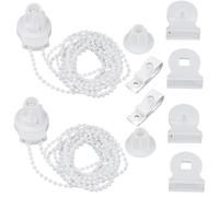 2 Juegos Repuestos para Estores Enrollables 25mm, Herrajes para Cortinas Plástico con Cadena de Cuentas 3 m, Tornillos, Embrague, Pilares y Clips, Kit de Reparación para Ventanas Persianas
