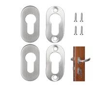 2 juegos Roseta Inoxidable Cilindro cilíndrico picaporte PZ cilindro Bocallave para Manillas Acero inoxidable mate Para puertas interiores y exteriores cilíndricas perfiladas Mostrador (Plata A)