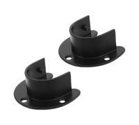 2 Juegos Soportes Barra de Armario Tornillos Negros | Resistente a Rayaduras Orificios Preperforados, Montaje en Pared Acabado Cepillado, Incluye Tornillos y Tacos para Madera