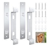 2 Juegos Soportes para Casa de Pájaros, Acero Soporte de Montaje de Pájaros con Tornillos y Anclajes para Paneles de Yeso, Placa de Montaje para Comedero de Pájaros para Asegurar Caja Nido