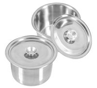 2 Juegos Tarro de Condimentos con Tapa de Acero Inoxidable, Grande | Metal Plateado, Apertura Amplia y Cierre Ajustado, para Hierbas, Salsas y Uso en Cocina o Restaurante