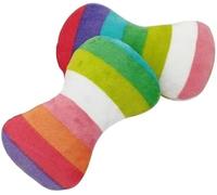 2 juguetes coloridos de peluche para perros, juguete vocal en forma de hueso arcoíris, suministros para mascotas, uso de calidad adorable y práctico, atractivo y profesional, juguetes masticables para