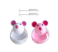 2 juguetes de alimentación con 2 cepillos de limpieza, dispensador de bolas de alimentación para gatos, juguetes de golosina, estación de alimentación para entrenamiento interactivo, IQ