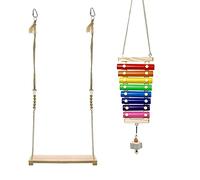 2 juguetes de pollo, xilófono colgante con 8 llaves de metal, soporte oscilante, juguete para aves de corral, gallinas, pollitos