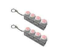 2 juguetes para ansiedad con teclado para adultos, llavero con diseño de gatos rosados, llavero con colgante de gatito de dibujos animados para mujeres Wen, mochila, accesorios, regalo (transparente)