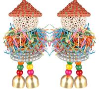 2 Juguetes para pájaros Loro Forajeo Trituradora Juguetes Colgantes Sola Balls con Campana para pequeños Loros periquitos Cockatiel Conures Love Birds Budgie Cage Toy