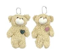 2 Keychain De Oso De Dibujos Animados, Cole De Animales De Peluche, Llavero Lindo, Accesorios De Embalaje.