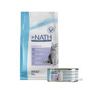 2 kg + 6 latas x 200 g Nath Struvite Pack - pienso y comida húmeda para gato
