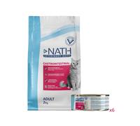 2 kg + 6 latas x 200 g Pack Nath Gastrointestinal - pienso y comida húmeda para gato