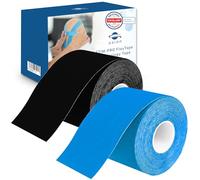2 Kinesiotape axion® | Cintas kinesiológicas elásticas color negra y azul | Tape adhesivo deportivo | Rollos para vendaje neuromuscular y fisioterapia | Soporte articular y muscular