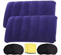 2 Kit Almohada Hinchable Camping Flocada - Cojin Inflable Playa para Cabeza Impermeable - Almohada Piscina y Playa Soporte Hinchable Viaje para Acampar - Almohadilla Senderismo Acampada Ultraligera