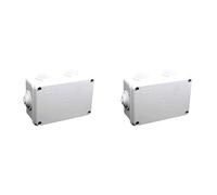 2 kits caja de derivación de pared estanca IP55, 120 x 80 x 50 mm, con salidas pasacables y tapa a presión, 2 kits de caja eléctrica para juntas y conexiones