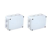 2 kits caja de derivación de pared estanca IP55, 150 x 110 x 75 mm, con salidas pasacables y tapa a presión, 2 kits de caja eléctrica para juntas y conexiones