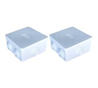 2 kits caja de derivación de pared estanca IP55, 80 x 80 x 40 mm, con salidas pasacables y tapa a presión, 2 kits caja eléctrica para juntas y conexiones