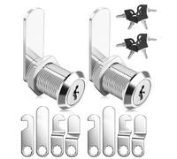 2 Kits Cerradura Buzón 16mm, Cerradura Taquilla con 5 Llaves y 4 Placas Diferentes, Cerraduras para Armarios, Placa Buzón, Cerradura de Palanca para Gabinetes de Archivos y Casilleros de Buzón