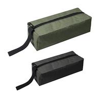 2 kits de herramientas, con cremallera gruesa, bolsa de herramientas versátil, bolsa de herramientas impermeable y resistente a la humedad, bolsa de almacenamiento para herramientas (negro, verde)