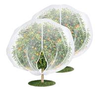2 Láminas 2.4 * 2.4 m Grandes de Malla para Árboles Frutales, con Cremalleras y Cordones, Malla Reutilizable para Proteger las Plantas del Jardín, Adecuada para Huertos, Granjas y Jardines