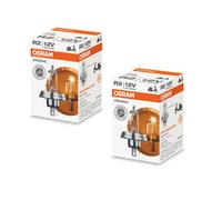 2 Lámparas Asimetricas Halógeno Osram R2 45/40W 12V Fiat 500 126 127 Auto Época