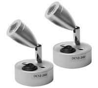 2 lámparas de lectura LED de 12 V para autocaravana, 59 x 96 mm, montaje en pared, de aluminio, lámpara de pared de lectura con interruptor, iluminación interior LED para barco, caravana, caravana