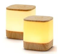 2 lámparas de mesita de noche, lámpara de mesa LED inalámbrica, lámpara LED de noche con 4 temperaturas de color y luz nocturna de temporización, luz nocturna táctil, regulable para dormitorio, salón