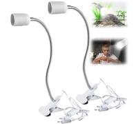 2 lámparas de pinza: casquillo de lámpara LED E27, lámpara de sujeción con cuello de cisne e interruptor, lámpara de sujeción ajustable 360°, cuello de cisne flexible para lectura, iluminación