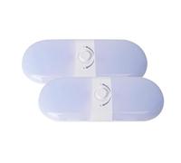 2 lámparas LED de 12 V para autocaravana, caravana, iluminación de techo, 72 LED, regulable, iluminación interior del coche, botón giratorio de tres colores para atenuar para RV, camping, coche