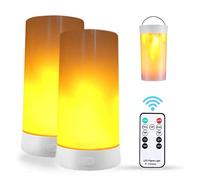 2 lámparas LED de llama, recargable por USB, impermeable, regulables, 4 modos, faroles de fuego, luz de chimenea con control remoto y temporizador para decoración del hogar, fiesta, jardín, camping