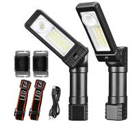 2 Lámparas LED de Trabajo, Lámpara de Trabajo Led, Luces de Inspección CoB, Modo de Luz 360° Giratorio, para Reparación de Coche, Taller, Camping