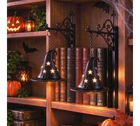 2 lámparas para estanterías, decoración de Halloween, decoración de | Lámpara de libro de brujas, decoración de Halloween, lámpara de biblioteca vintage con sujetalibros, lámpara de mesita de